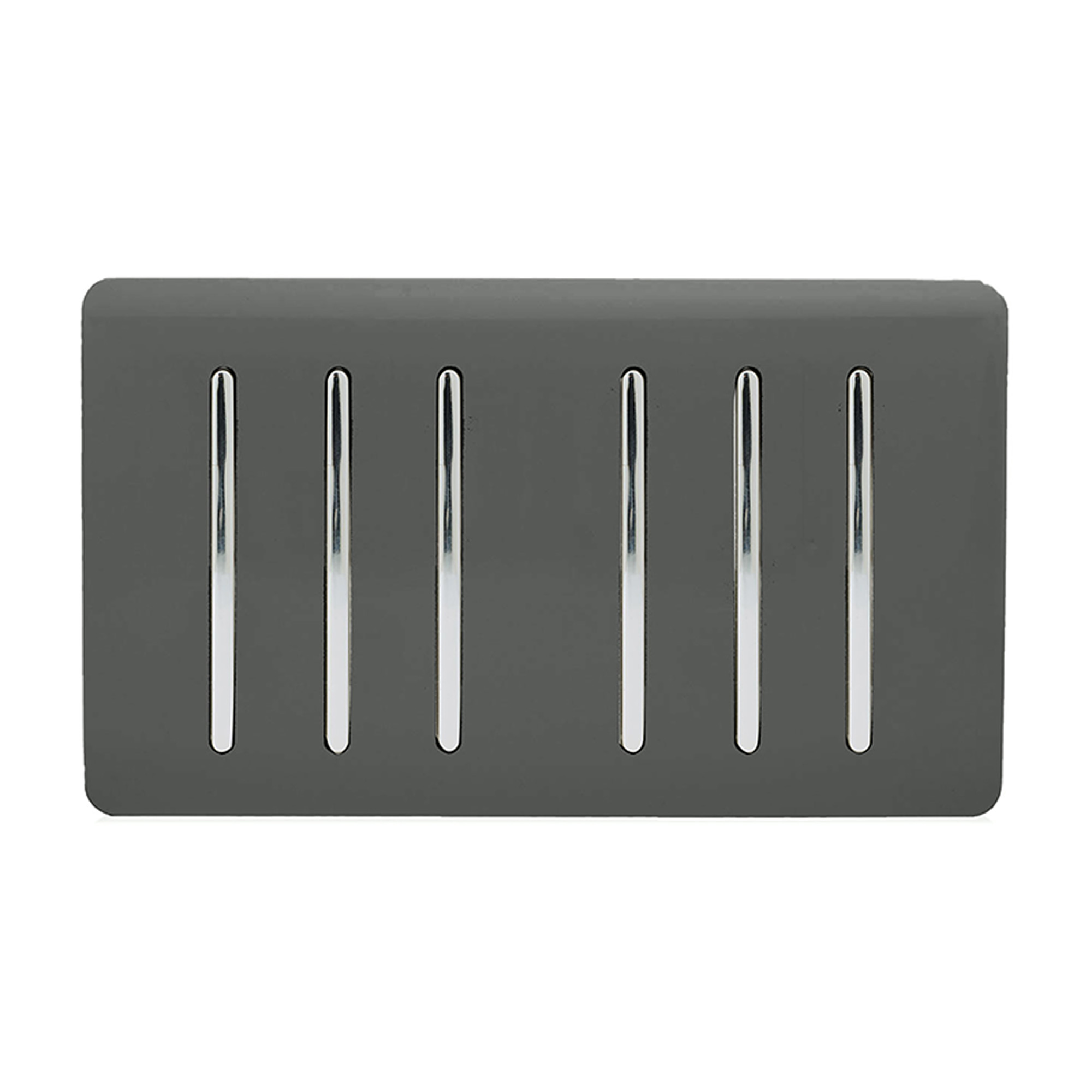 ART-SS66CH  6 Gang 2 Way 10 Amp Rocker Twin Plate Charcoal